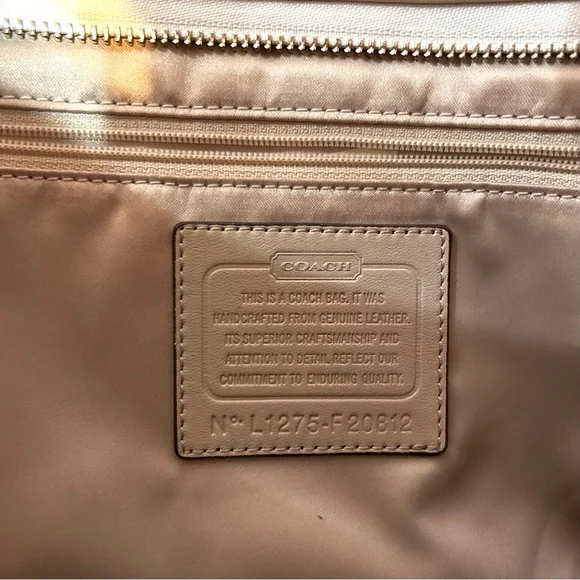 Coach Elegant Bone & Taupe Smooth Leather Shoulder Tote - Picture 11 of 12